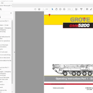 Grove GMK 5200 Operating Instructions Manual Part 1 (Driving) - PDF DOWNLOAD