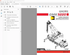 Grove GMK 5220 Operating Instructions Lattice Extension Manual - PDF DOWNLOAD