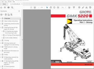 Grove GMK 5220 Operating Instructions Manual Part 1 (Driving) - PDF DOWNLOAD