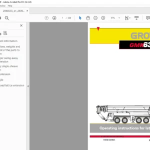 Grove GMK 6300 Operating Instructions Lattice Extension Manual - PDF DOWNLOAD
