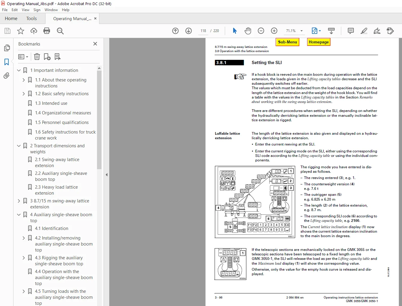 Grove GMK3055 GMK3050-1 Operating Instruction Lattice Extension Manual - Image 2