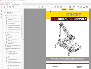 Grove GMK3055 GMK3050-1 Operating Instruction Lattice Extension Manual