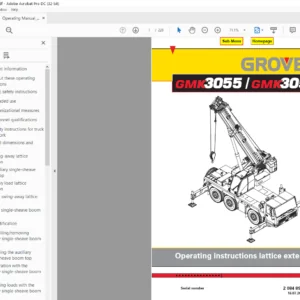 Grove GMK3055 GMK3050-1 Operating Instruction Lattice Extension Manual