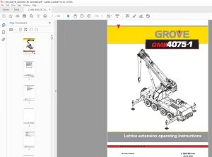 Grove GMK4075-1 Operating Instructions Lattice Extension Manual - PDF DOWNLOAD