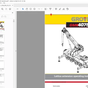 Grove GMK4075-1 Operating Instructions Lattice Extension Manual - PDF DOWNLOAD