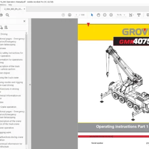 Grove GMK4075-1 Operating Instructions Manual Part 1 (Driving) - PDF DOWNLOAD