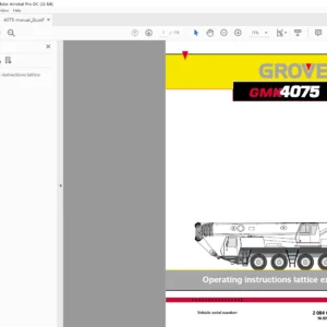 Grove GMK4075 Operating Instructions Lattice Extension Manual - PDF DOWNLOAD