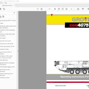 Grove GMK4075 Operating Instructions Manual Part 1 (Carrier) - PDF DOWNLOAD