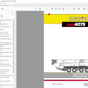 Grove GMK4075 Operating Instructions Working Range Limiter Manual - PDF DOWNLOAD