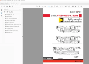 Grove GMK4100 4100-L 5095 Operating Instructions Lattice Extension Manual - PDF DOWNLOAD