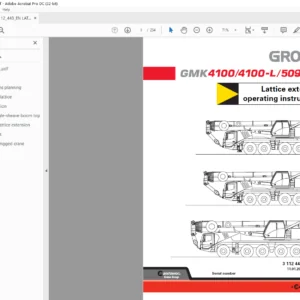 Grove GMK4100 4100-L 5095 Operating Instructions Lattice Extension Manual - PDF DOWNLOAD