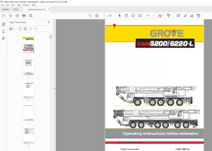 Grove GMK5200 6220-L Operating Instructions Lattice Extension Manual - PDF DOWNLOAD