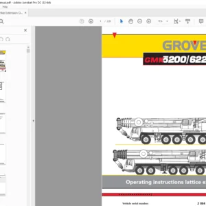 Grove GMK5200 6220-L Operating Instructions Lattice Extension Manual - PDF DOWNLOAD