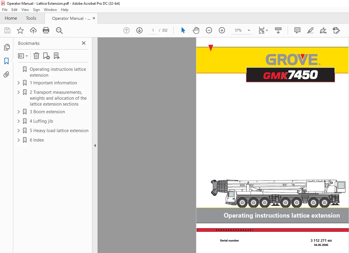 Grove GMK7450 Operating Instructions Lattice Extension Manual - PDF DOWNLOAD - Image 2