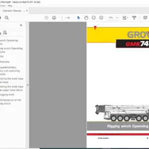 Grove GMK7450 Rigging Winch Operating Instructions Manual - PDF DOWNLOAD