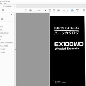 Hitachi EX100WD Wheeled Excavator Parts Catalogue Manual - PDF DOWNLOAD