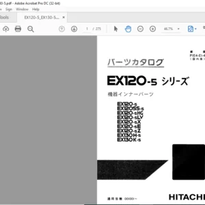 Hitachi EX120-5 EX130-5 Parts Catalog Manual - PDF DOWNLOAD