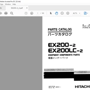 Hitachi EX200-2 EX200LC-2 Equipment Components Parts Catalog Manual