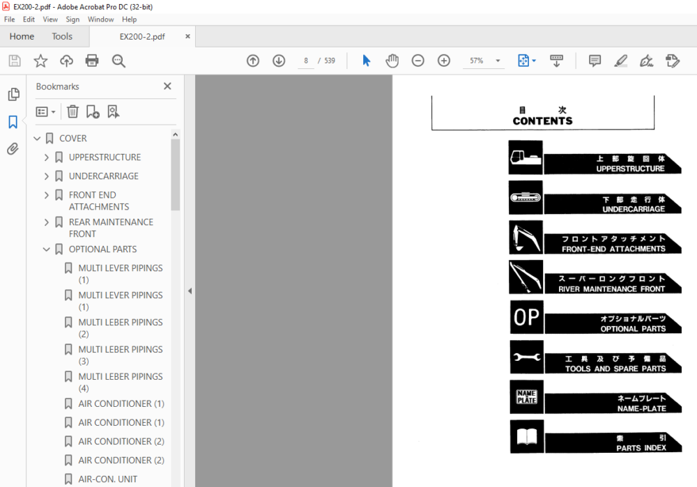 Hitachi EX200-2 EX200LC-2 Excavator Parts Catalog Manual - PDF DOWNLOAD Sns-Brigh10