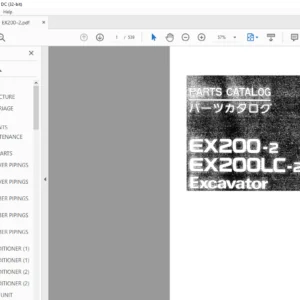 Hitachi EX200-2 EX200LC-2 Excavator Parts Catalog Manual - PDF DOWNLOAD