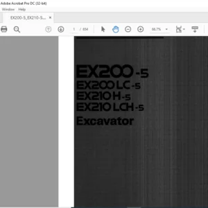 Hitachi EX200-5 EX200LC-5 EX210H-5 EX210LCH-5 Excavator Parts Catalog Manual