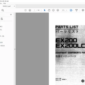Hitachi EX200 EX200LC Equipment Components Parts List Manual - PDF DOWNLOAD
