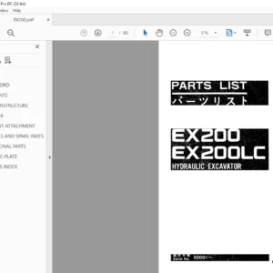 Hitachi EX200 EX200LC Hydraulic Excavator Parts List Manual - PDF DOWNLOAD
