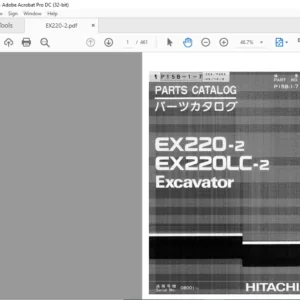 Hitachi EX220-2 EX220LC-2 Excavator Parts Catalog Manual - PDF DOWNLOAD