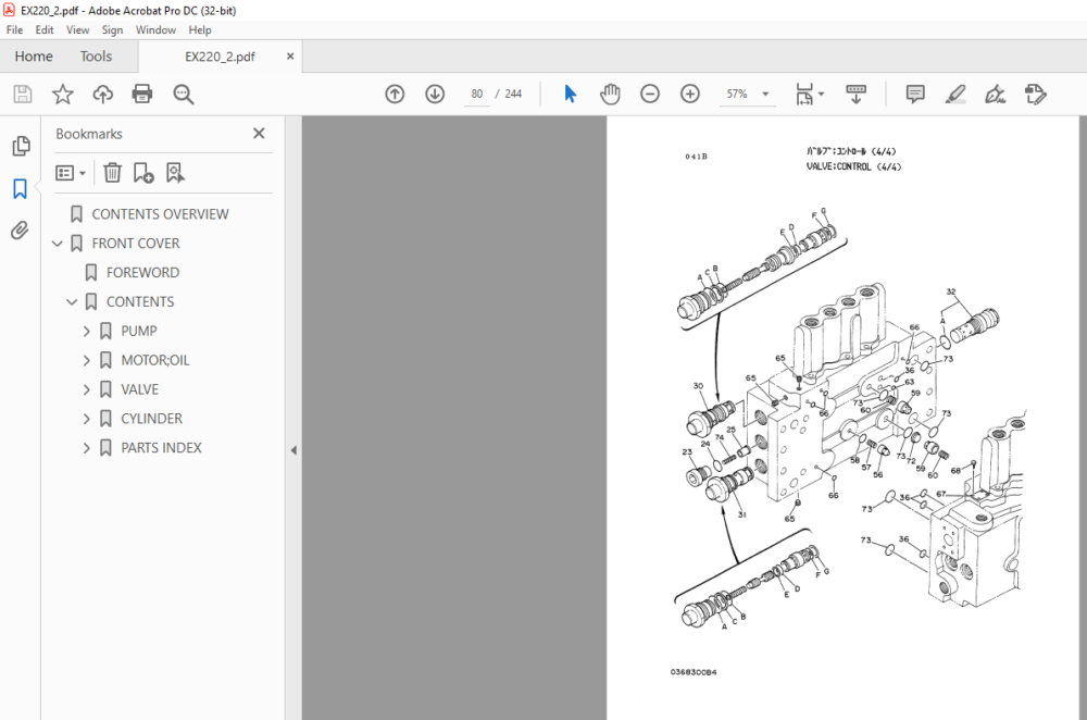 Hitachi EX220 EX220LC Equipment Components Parts Catalog Manual - PDF ...