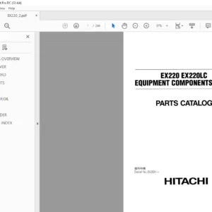 Hitachi EX220 EX220LC Equipment Components Parts Catalog Manual - PDF DOWNLOAD