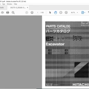 Hitachi EX270-5 Series EX270-5 EX270LC-5 EX280H-5 EX280LCH-5 Excavator Parts Manual