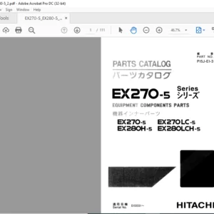 Hitachi EX270-5 Series EX270-5 EX270LC-5 EX280H-5 EX280LCH-5 Parts Manual - PDF DOWNLOAD