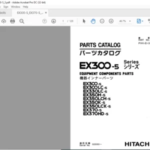Hitachi EX300-5 EX370-5 Equipment Components Parts Catalog Manual