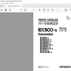 Hitachi EX300-5 EX370-5 Excavator Parts Catalog Manual - PDF DOWNLOAD