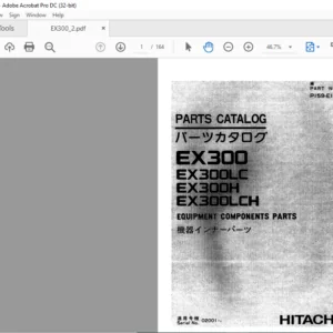 Hitachi EX300 EX300LC EX300H EX300LCH Equipment Components Parts Catalog Manual