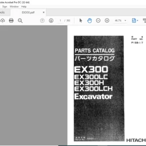Hitachi EX300 EX300LC EX300H EX300LCH Excavator Parts Catalog Manual - PDF DOWNLOAD