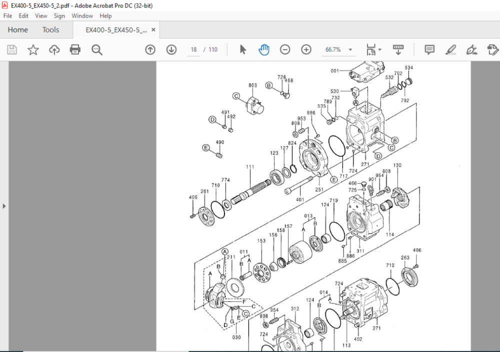 Hitachi EX400-5 EX450H-5 Equipment Components Parts Manual - PDF ...