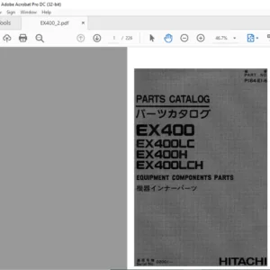 Hitachi EX400 EX400LC EX400H EX400LCH Equipment Components Parts Catalog Manual