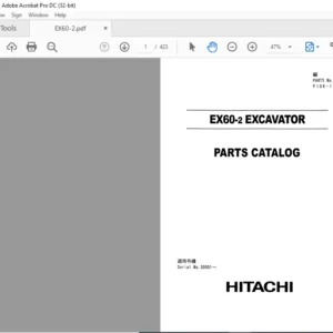Hitachi EX60-2 Excavator Parts Catalog Manual - PDF DOWNLOAD