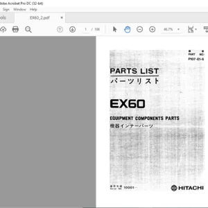 Hitachi EX60 Equipment Components Parts List Manual - PDF DOWNLOAD