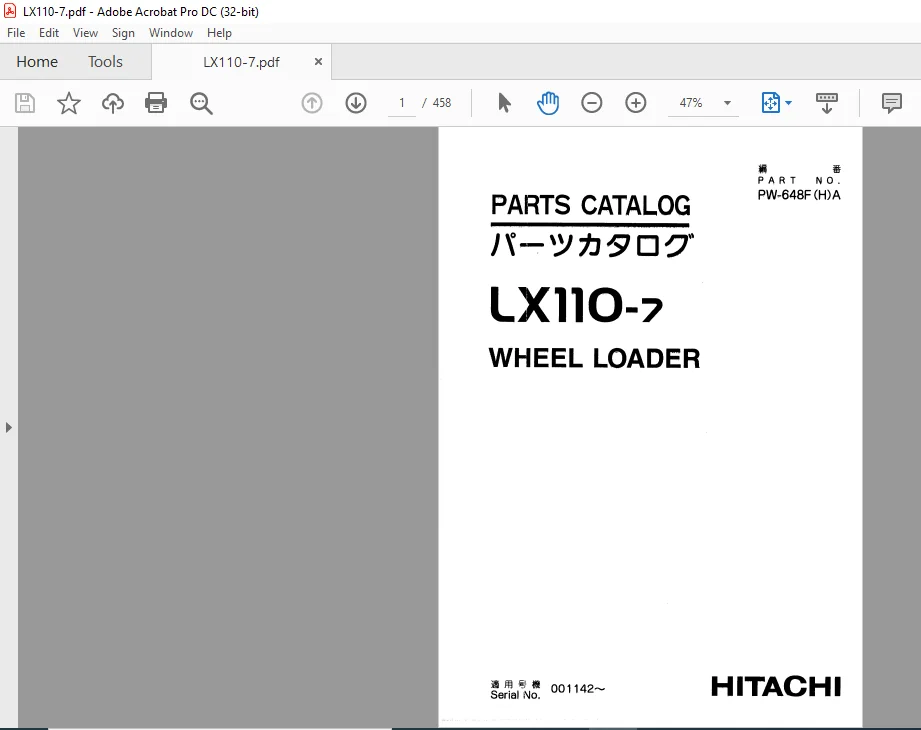 Hitachi LX110-7 Wheel Loader Parts Catalog Manual - PDF DOWNLOAD - Image 2