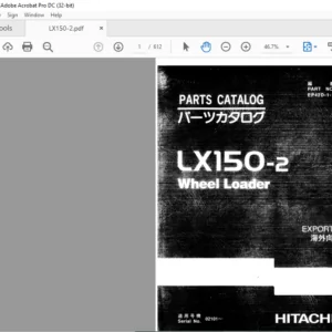 Hitachi LX150-2 Wheel Loader Parts Catalog Manual - PDF DOWNLOAD