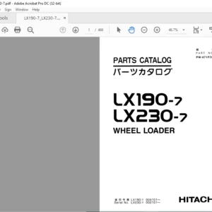 Hitachi LX190-7 LX230-7 Wheel Loader Parts Catalog Manual - PDF DOWNLOAD