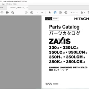 Hitachi ZAXIS 330-3 330LC-3 350LC-3 350LCN-3 350H-3 350LCH-3 350K-3 350LCK-3 Parts Manual