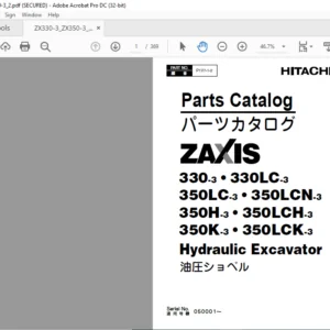 Hitachi ZAXIS 330-3 330LC-3 350LC-3 350LCN-3 350H-3 350LCH-3 350K-3 350LCK-3 Parts Manual