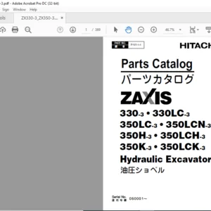 Hitachi ZAXIS 330-3 330LC-3 350LC-3 350LCN-3 350H-3 350LCH-3 350K-3 350LCK-3 Parts Catalog Manual