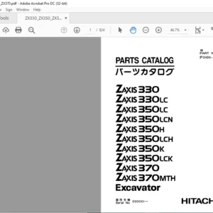 Hitachi ZX330 ZX350 ZX370 Excavator Parts Catalog Manual - PDF DOWNLOAD