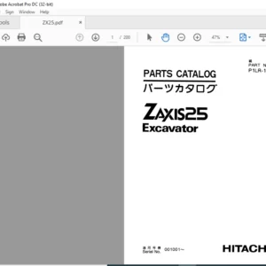 Hitachi Zaxis25 Excavator Parts Catalog Manual - PDF DOWNLOAD