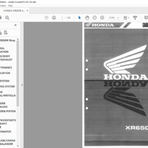 Honda XR650R Shop Manual - PDF DOWNLOAD