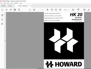 Howard HK 20 Harrovator Parts List Manual - PDF DOWNLOAD